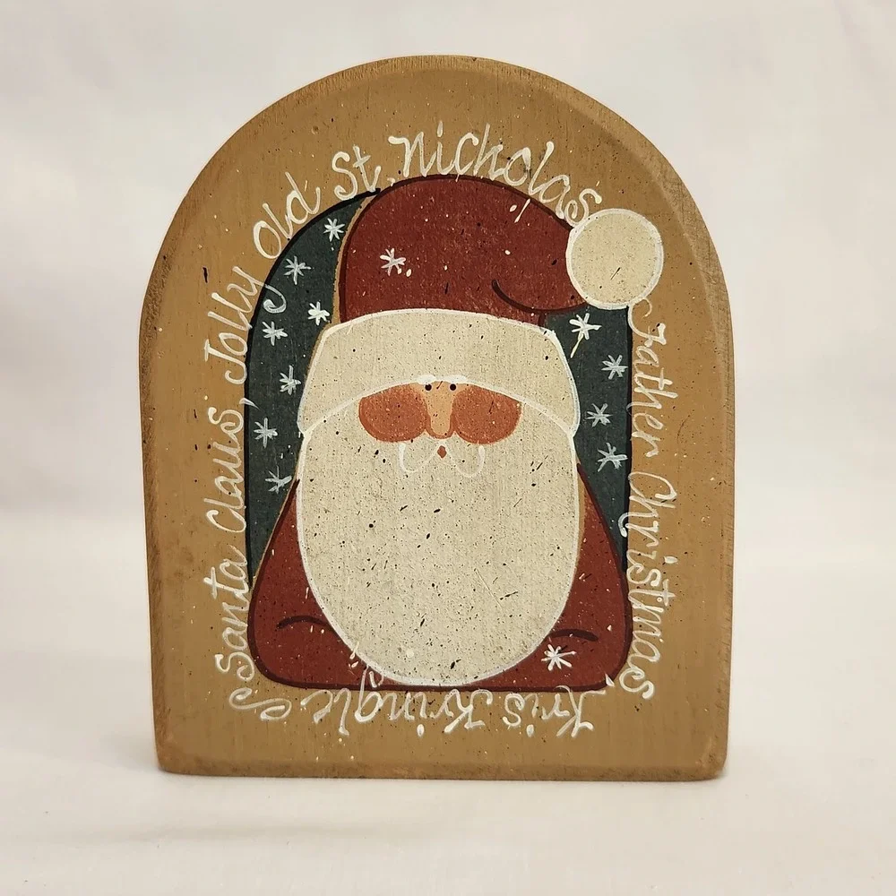 Knotts in Wood Signed Folk Art Christmas Santa‎ Shelf Sitter 6